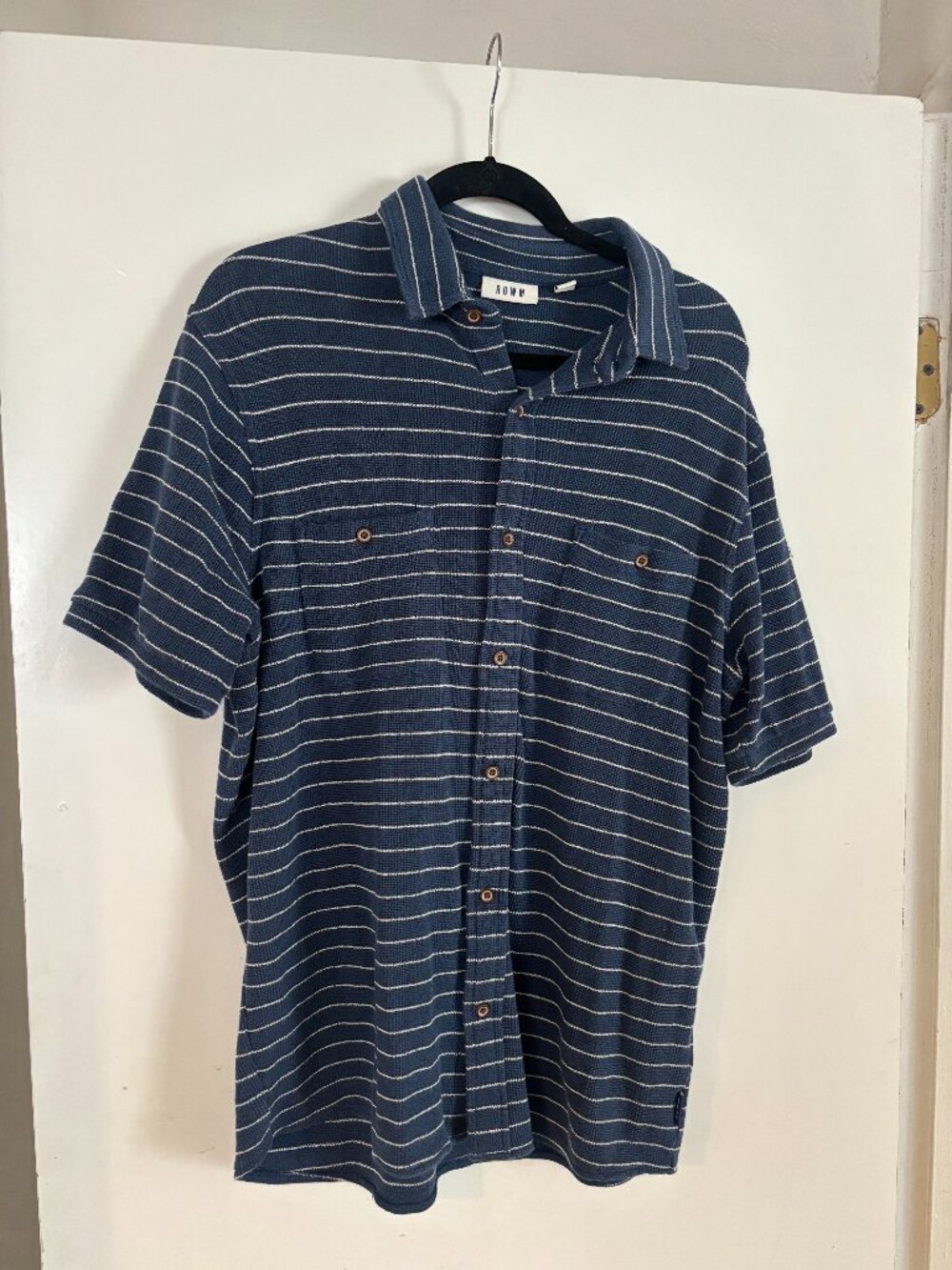 Rowm textured knit shirt mens large